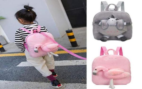 

backpack new unicorn pink flamingo kindergarten satchel boy girl baby mini school bag gift cotton plush doll backpack 1 2 3 4 5 6 1082095