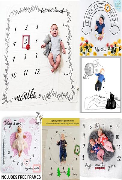 

40 styles baby letter flower print blankets creative soft newborn wrap swaddling fashion baby milestone blankets pography backd6709327