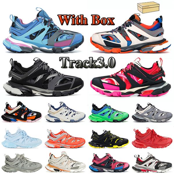 

luxury brand men women balencaga casual designer shoes track 3 3.0 triple black white orange sneakers tess.s. gomma leather trainer nylon pr
