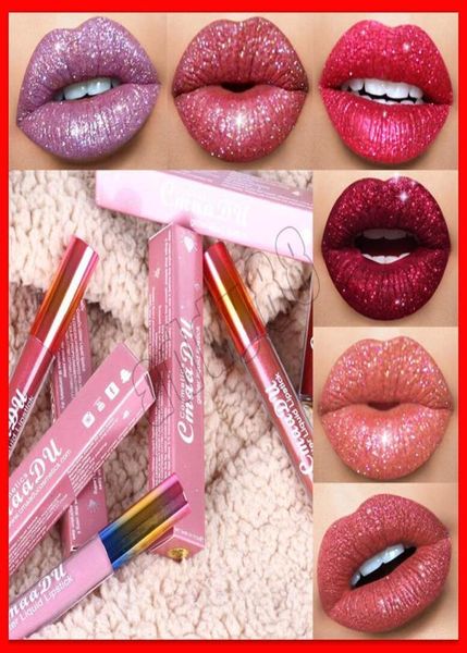

2019 cmaadu cosmetics diamond shine matte metal lipgloss gitter liquid lipstick 6 colors rainbow tube lip makeup4368626