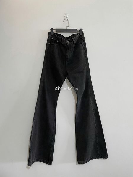 

demna flared pure black damaged wash flared washed jeans for men oversized denim pants loose causal jeans fashion loose men baggy jeans hiph, Blue