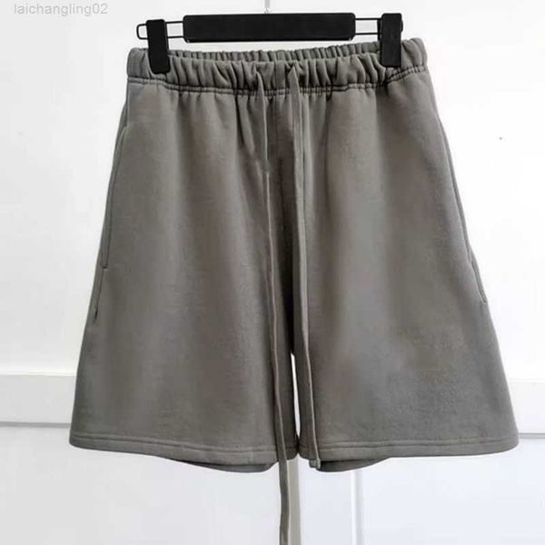 

designer ess men summer shorts pant cotton sports short panties fashion plain street length drawstring pants knee beach zg2i, White;black
