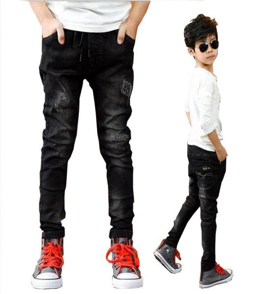 

boys pants spring autumn black jeans kids casual trousers boys jeans teenage trousers children casual pants 513 y boys outwear3254513507, Blue