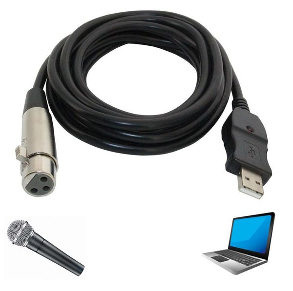 

3m xlr female to usb link cable cord adaptor connection microphone to pc1610490
