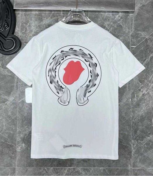 

2023 classics mens t shirts heart brand crew neck chromes short sleeves tees ch t-shirts sweater casual horseshoe sanskrit designers, White;black
