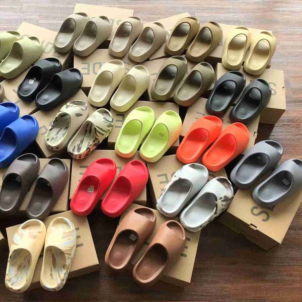 

designer slippers men woman foam slides vermillion mineral blue onyx pure sandals slide slipper foam runners ochre bone resin clog desert ar, Black