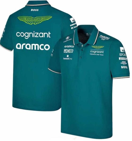 

aston martin aramco cognizant f1 polos 2023 official team polo summer men's casual quick-drying short sleeve breathable and casual, White;black