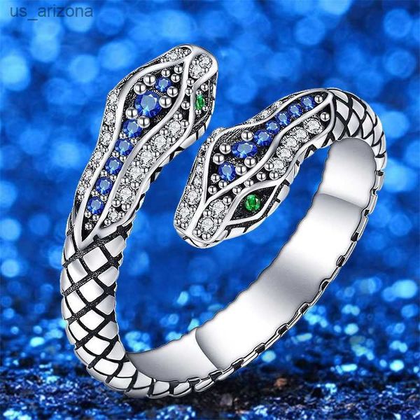 

adjustable snake ring creative jewelry hip hop fashion accessories ladies ring ao new reptile snake ring gift for reptile l230620, Silver