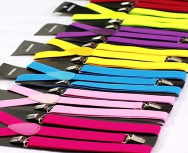 

27 colors boys girls good quality elastic suspenders baby braces elastic yback childrens candy color suspenders accessories6557808, Black