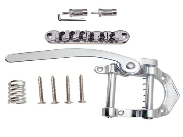 

1 set b5 tremolo bridge tailpiece and roller saddle locking bridge for lp guitar2743923
