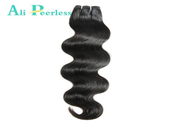

ali peerless hair peruvian body wave virgin human hair 10quot28quot nature black weaving unprocessed one bundle9392120, Black;brown