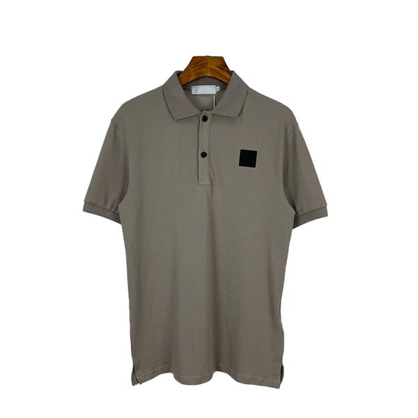 

TOPSTONEY Men's Business Casual Short Sleeve Summer Lovers Joker Solid Color Embroidered Polo Shirt 8229#, White
