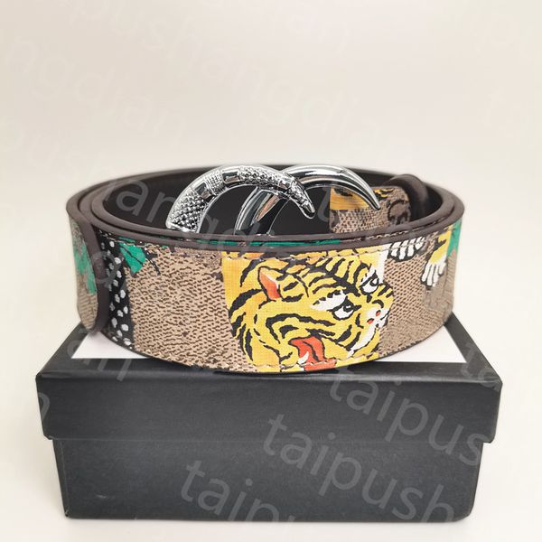 

4.0cm width belts for men designer mens belt brand business belt g snake buckle luxury print tiger women belts genuine leather casual design, Black;brown