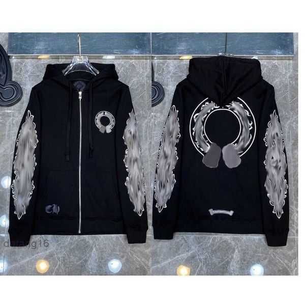 

designer mens hoodies chrome winter sweatshirts heart hoodie ch long sleeve jacket loose coat hooded hoody men woman hip hop chromees hearts, Black
