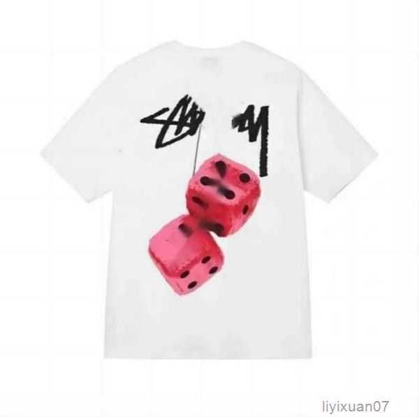 

stussys t shirt ins fashion mens designer tees ice cream t shirt summer casual short sleeve breathable dice print round neck tshirt luxury, White;black