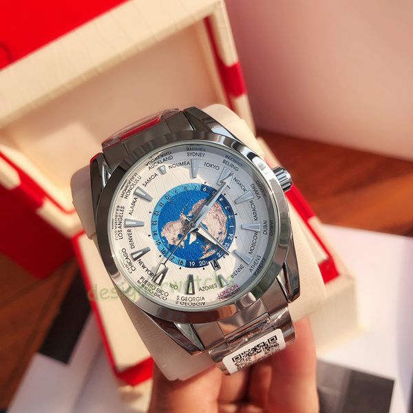 

luxury mens designer watches automatic movement mechanical watch multi time zone dial travel enthusiast business persons watch a stylish and, Slivery;brown