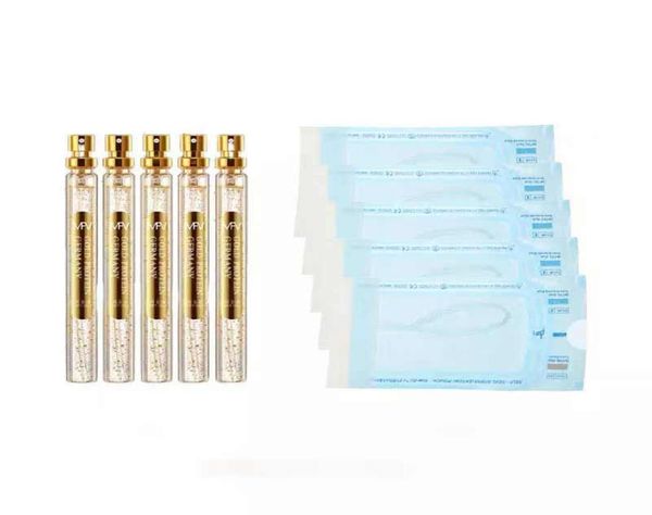 

5pcs 24k gold face serum for mesotherpay gun with 5pcs active collagen silk thread facial essence antiaging smoothing firming moi3331627, Black;white