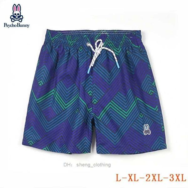 

psycho bunny men's shorts mens fashion beach pants skull rabbit surf quick dry european and american style size -3xl 7 2i67, White;black