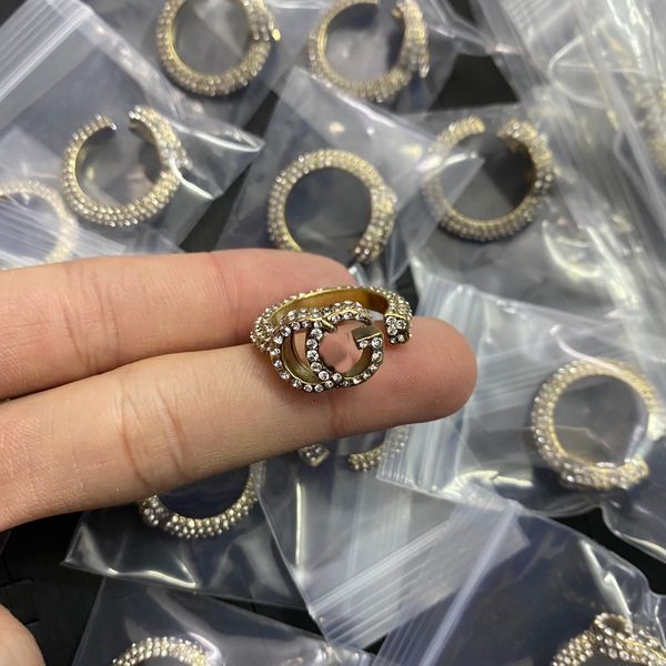 

designer branded jewelry rings womens gold silver plated copper finger adjustable ring women love charms wedding supplies luxury accessories