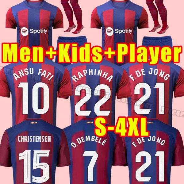 

2023 2024 ansu fati pedri soccer jerseys 23 24 lewandowski gavi adama ferran raphinha f. de jong dest shirt men barcelona fans player versio, Black;yellow