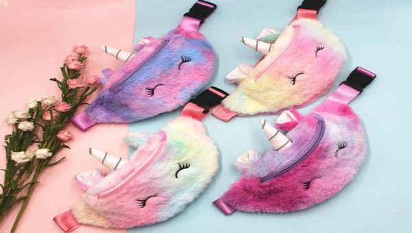 

kids unicorns stuffed waist bag belt fanny pack purse student teenager purses sports gym outdoor cartoon bags6038462, White