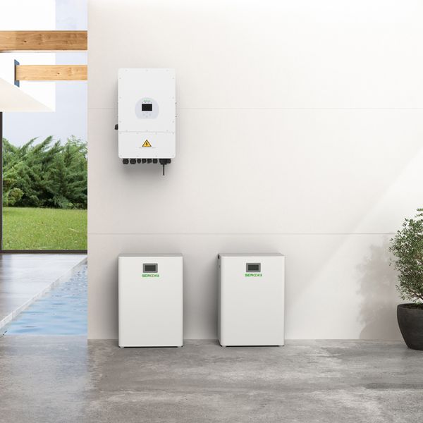 

10000w residential battery energy storage system inlcuding 1 hybrid inverter, 2 batteries and 1 dc combiner box