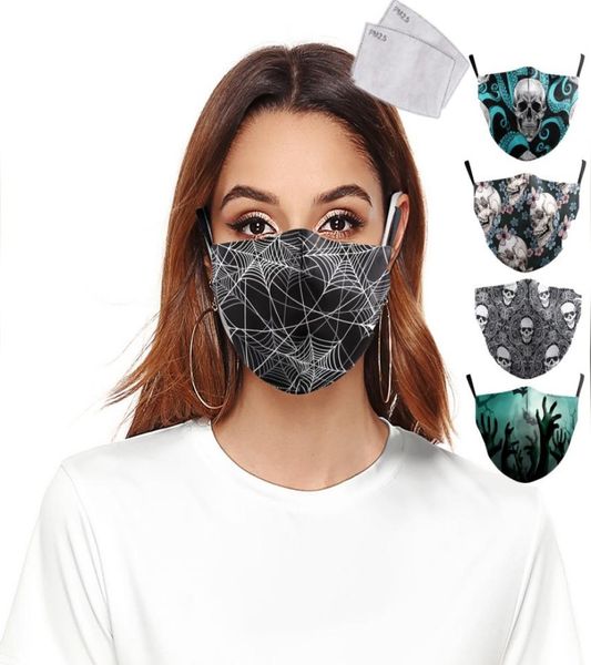 

skull animal lion cartoon print face masks mouth reusable washable fabric mask protective pm 25 dust masks4588490, Blue