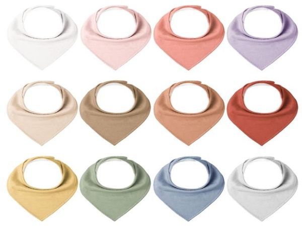

fast printing bibs burp cloths baby bandana drool cotton for boys girls 12 solid colors set teething and drooling amnfa1168868