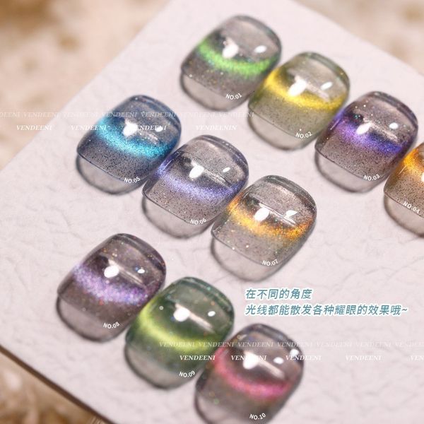 

nail gel 10pcs cat magnetic polish set reflective high saturation glitter sparkling laser soak off uv led manicure 230704, Red;pink