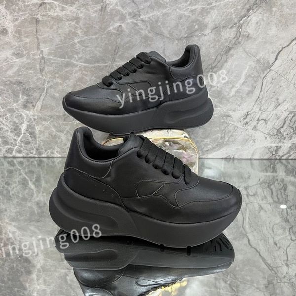 

designer woman shoe leather lace up lovers fashion platform sneakers white black rainbow mens womens xsd230426