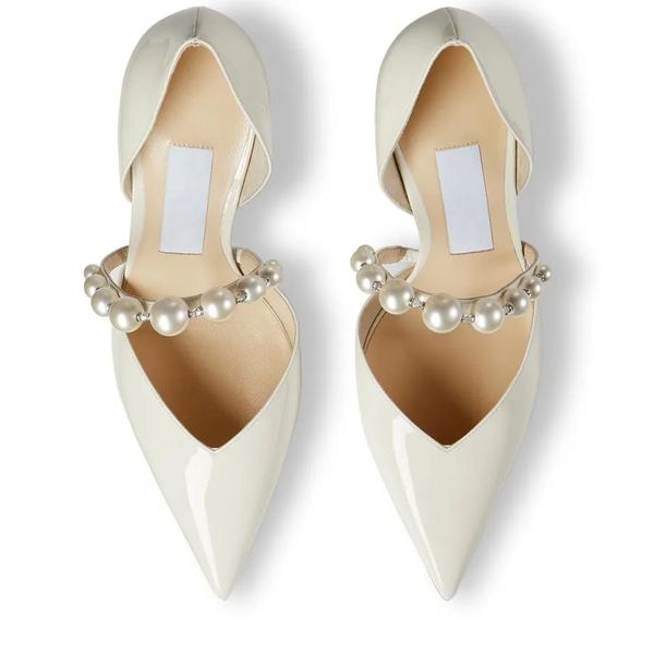 

romantic & elegant women pumps sandals senior aurelie 85 mm trendy pointed toes pearl ankle strap designer paris ladies wedding party sandal, Black