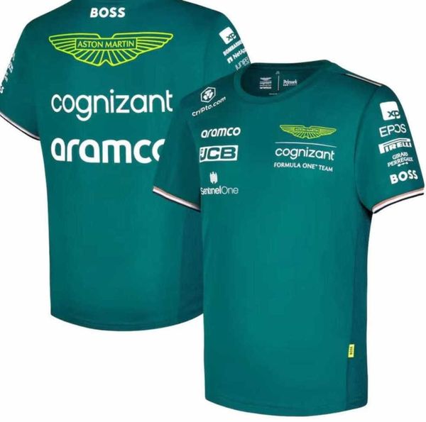 

aston martin aramco cognizant f1 polos 2023 official team polo summer men's casual quick-drying short sleeve fashion breathable and cas, White;black