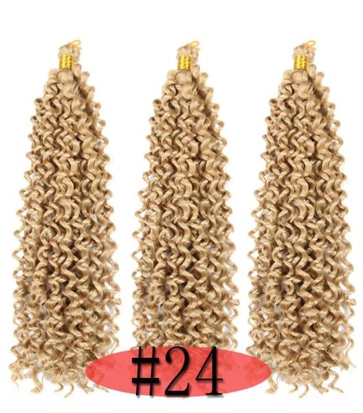 

synthetic water wave braiding hair tress crochet braids curly hair blonde color 14inch 300 roots 100g1175956, Black