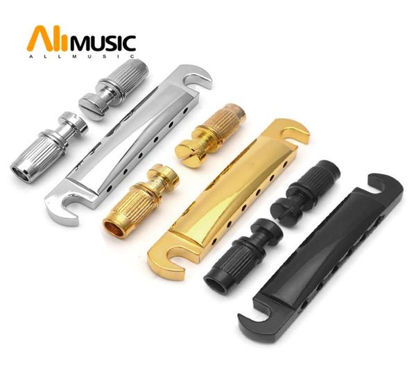 

goldblackchrome 6 string saddle tuneomatic bridge for lp electric guitar4491448