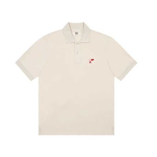 

brand 2023 designer men's t-shirt love embroidered polo short sleeve solid color slim fit women's shirt s-xl rmmc, White;black