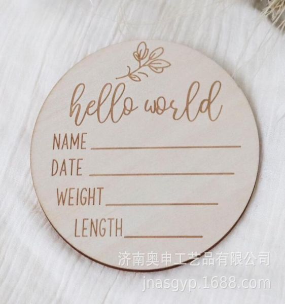 

keepsakes hello world wooden baby souvenir card new po props5491008