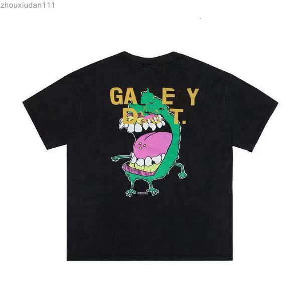 

men's t-shirts t-shirts designer galleryes depts used gary fried color washed black high street casual loose round neck short sleeveq2s, White;black