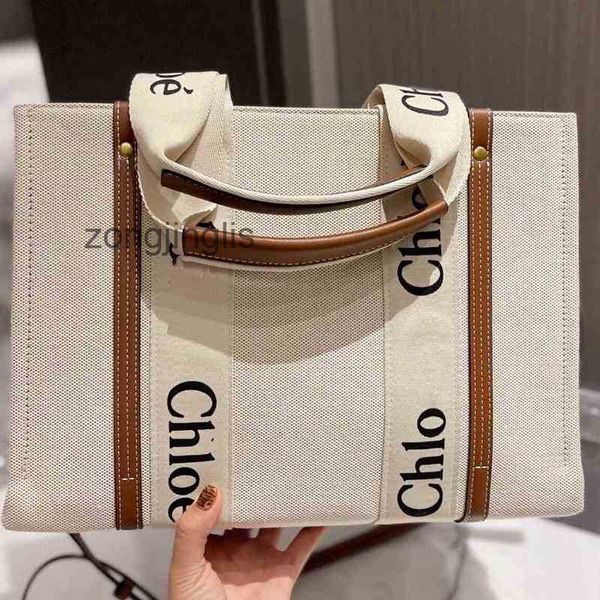 

shopping tote handbag cloe bag designer bags women's woody canvas tote printing single shoulder messenger armpit large capacity c6o1