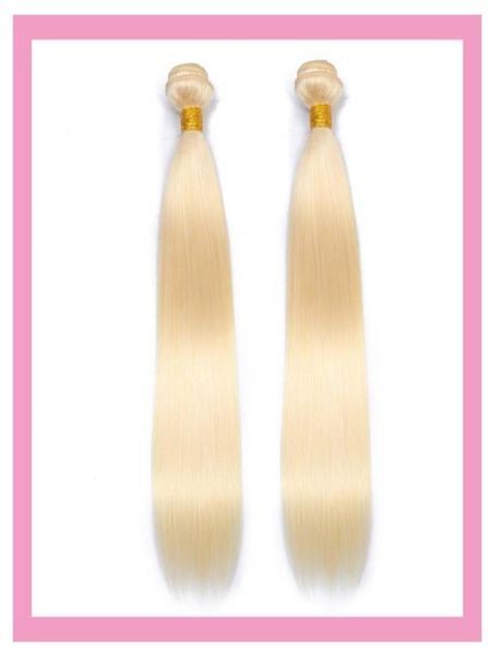 

peruvian 613 blonde 2 bundles silky straight double wefts 100 human hair extensions straight 1030inch whole pure color2690284, Black