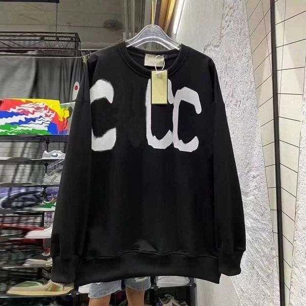 

luxury cotton womens sweater designer brand women clothing fashion graffiti print pullover coat long sleeve tshirt cotton hoodie sweatshirt, Black
