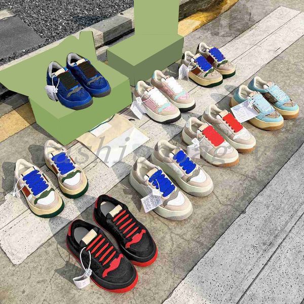 

designer men women screener casual shoes interlocking double luxury sneakers bi-color rubber sole sneakers low ladies crystals shoe, Black