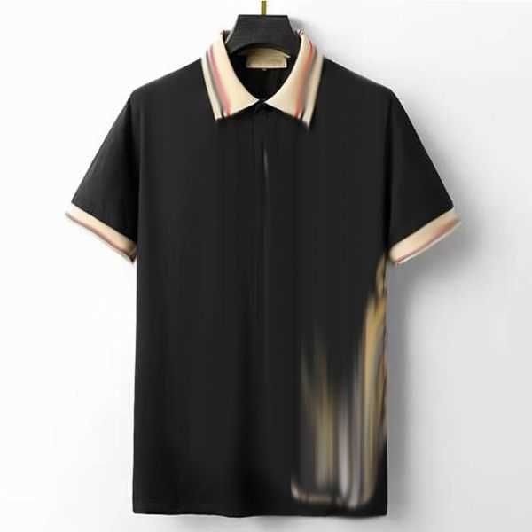

mens polo shirt fashion burbrery luxury italian men short sleeved designer summer t cotton lapel business social cocktail bur casual 48l5, White;black