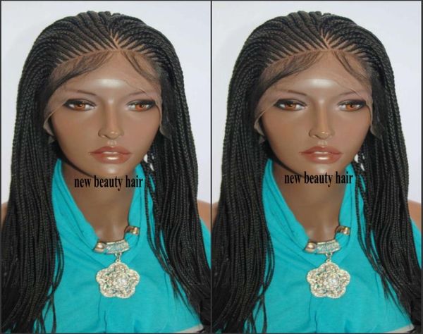 

fashion perruque box braids wig handtied cornorw braids wig for black women synthetic lace front braiding hair wig natural hairlin1392361