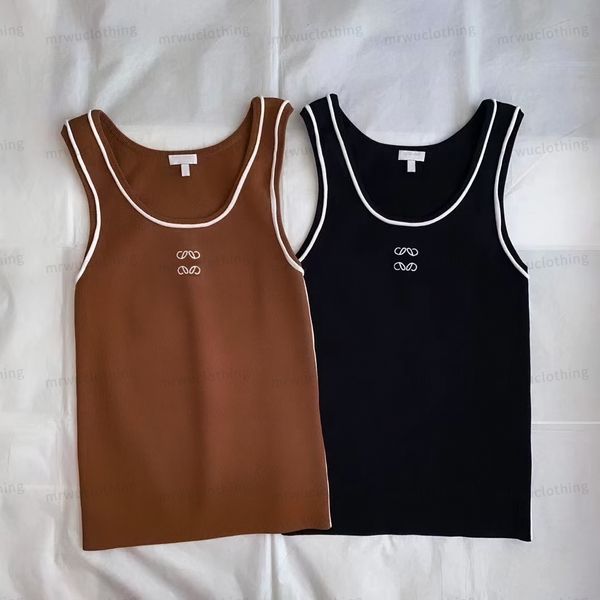 

womens tank knits tees regular cropped tank cotton jersey tanks embroidered cotton-blend anagram shorts designer suit sportwear fitness spo, White