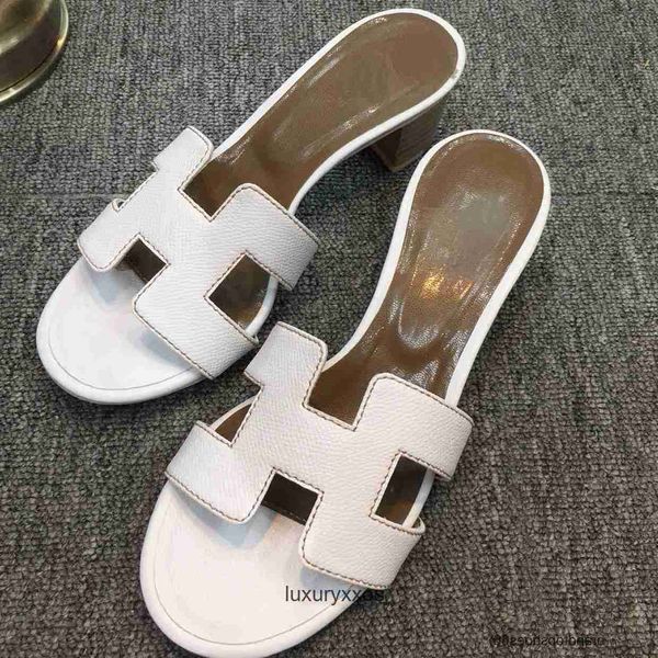 

designer 2023 hermz slippers oran h oasis cowhide colors sandals thick heeled lychee sandal leather high h-shaped girl sheepskin shoes size