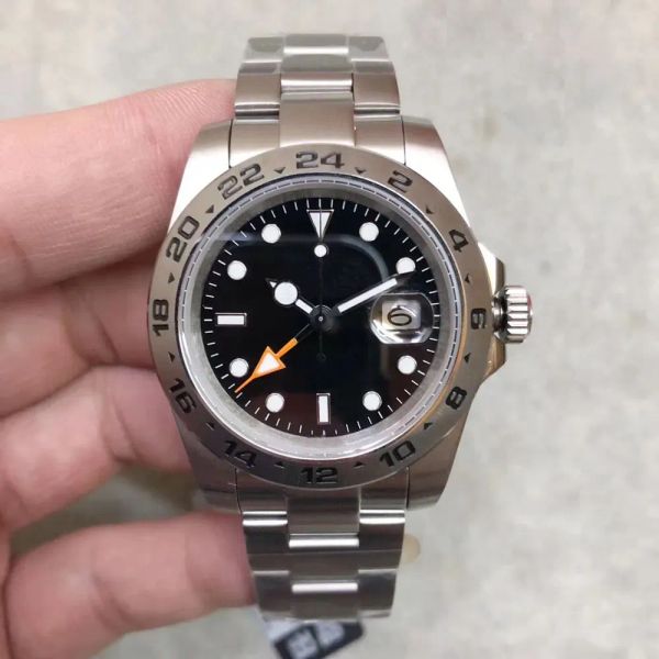 

u1 grade aaa luxury st9 mens watch black dial explorer 2 216570 gmt adjustable hand mechanical automatic movement self-winding stainless ste, Slivery;golden