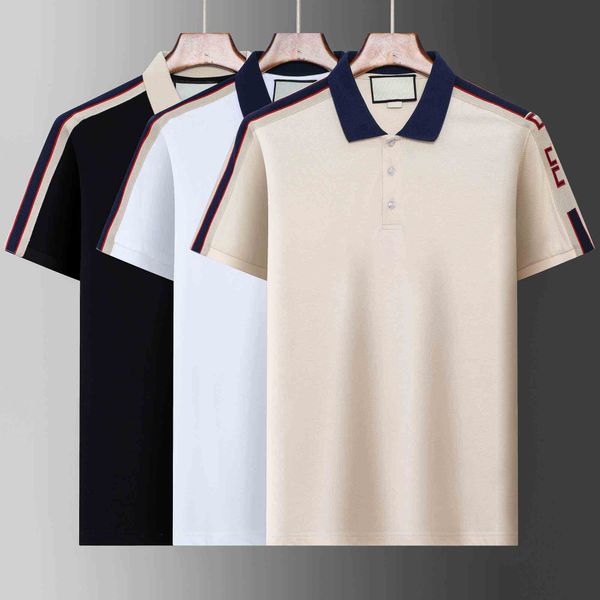 

2023 fashion boss polo men's polo shirt short sleeved designer men's boss shirt luxury lapel boss letter high-quality casual busin, White;black