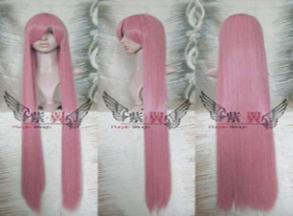 

new cosplay long dark pink straight wig 1m39inch0123458013729, Black