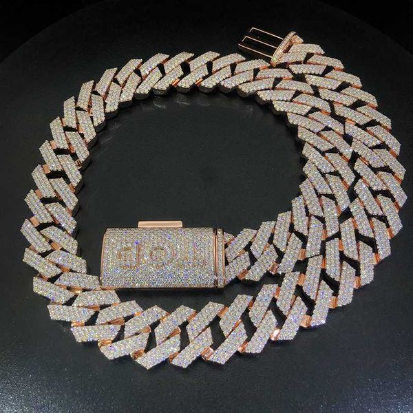 

factory fine custom hip hop iced out real s925 silver 9k 10k 14k 18k gold moissanite diamond cuban chain necklace