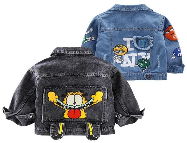 

baby boys garfield denim jacket 2019 spring autumn jackets kids cartoon outerwear coats for boys clothes children jacket 27 yrs c1089280, White
